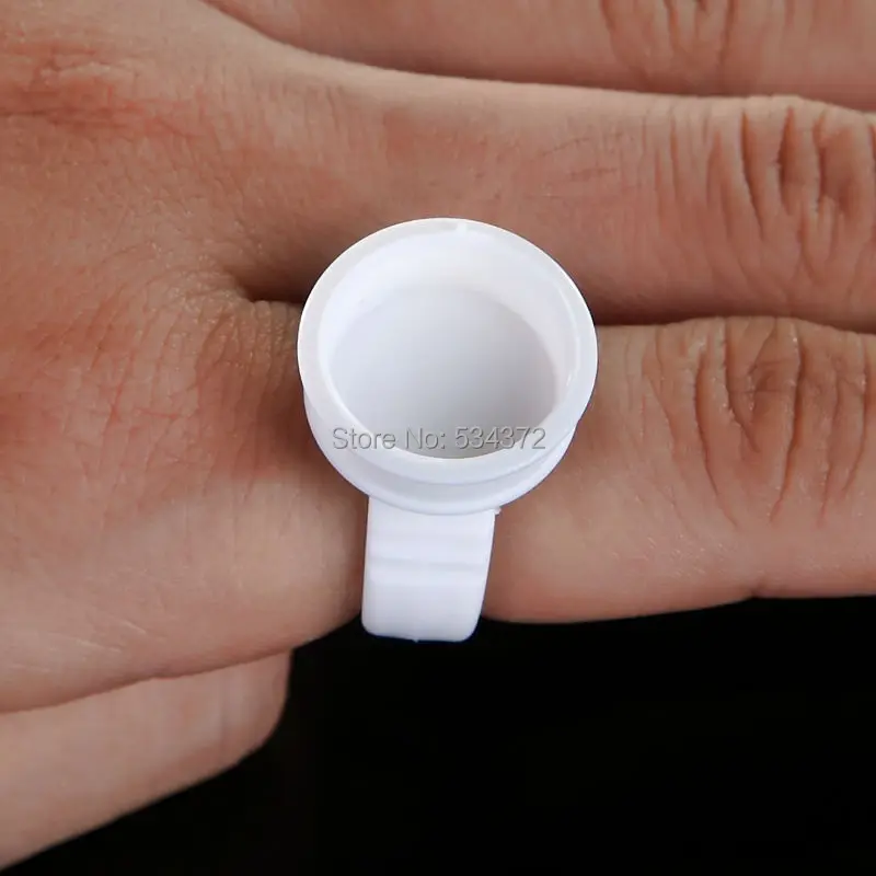 100pcs White Disposable Eyelash Extend Ring Cup Permanent makeup Pigments Ink Ring Cups Set Tattoo Pigment Holder Cups