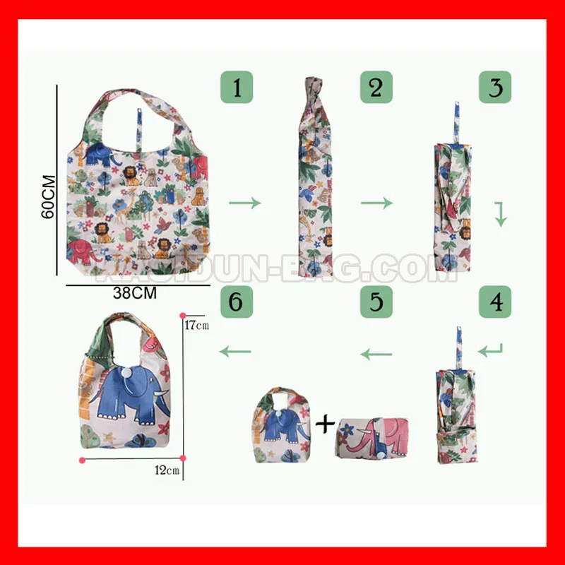 (200 pcs/lot) wholesale waterproof nylon reusable shopping bags women