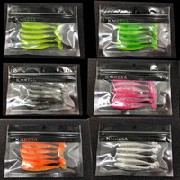 6PCS/Lot 5cm 7cm/9cm Wobblers Fishing Lures Easy Shiner Swimbait Silicone Soft Bait Double Color Carp Artificial Soft Lure