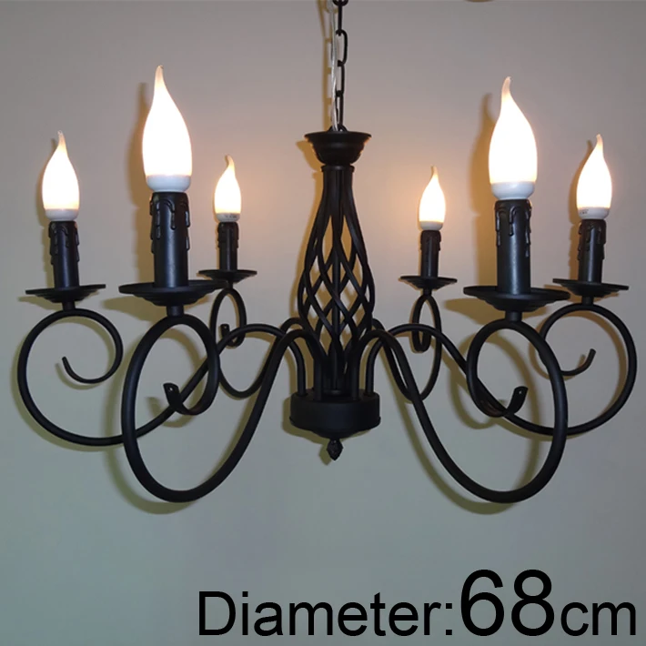 Dinning room 6 arm Modern vintages classic classical with big large size black chandelier light