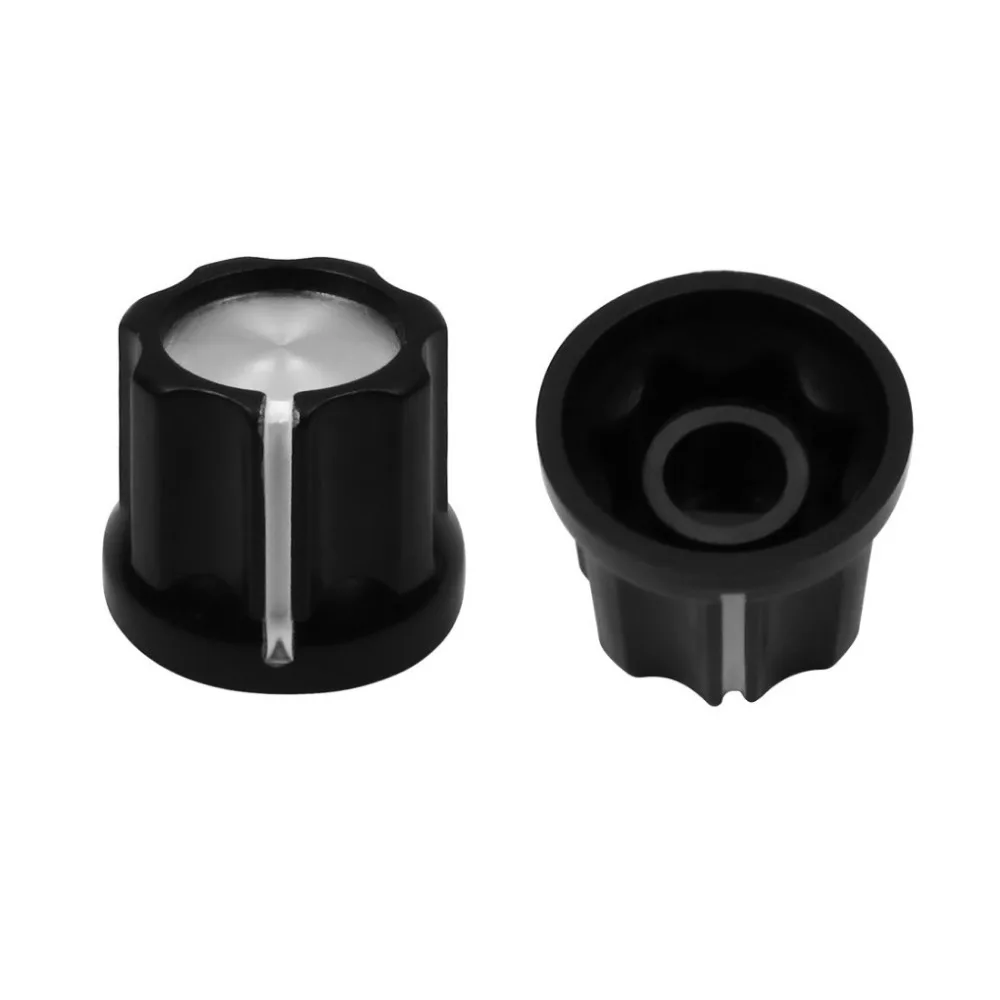 FLEOR 12pcs Knobs Potentiometer Volume Caps Black 0 Degree D-type Shaft Amplifier Knobs