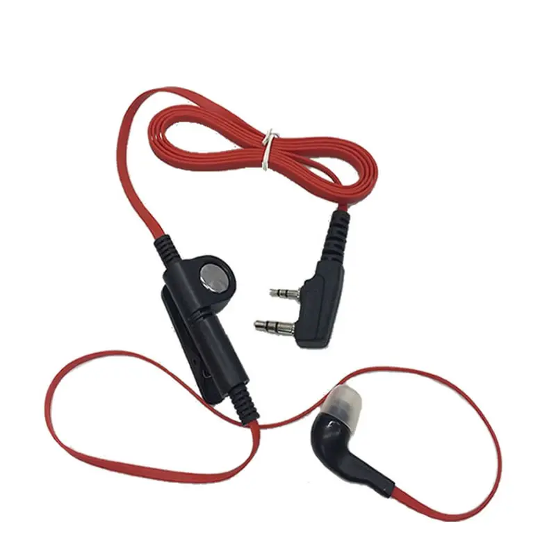 OPPXUN Fashion Red Color in ear style headset earpiece 2 pin K plug for baofeng kenwood puxing wouxun two way radio