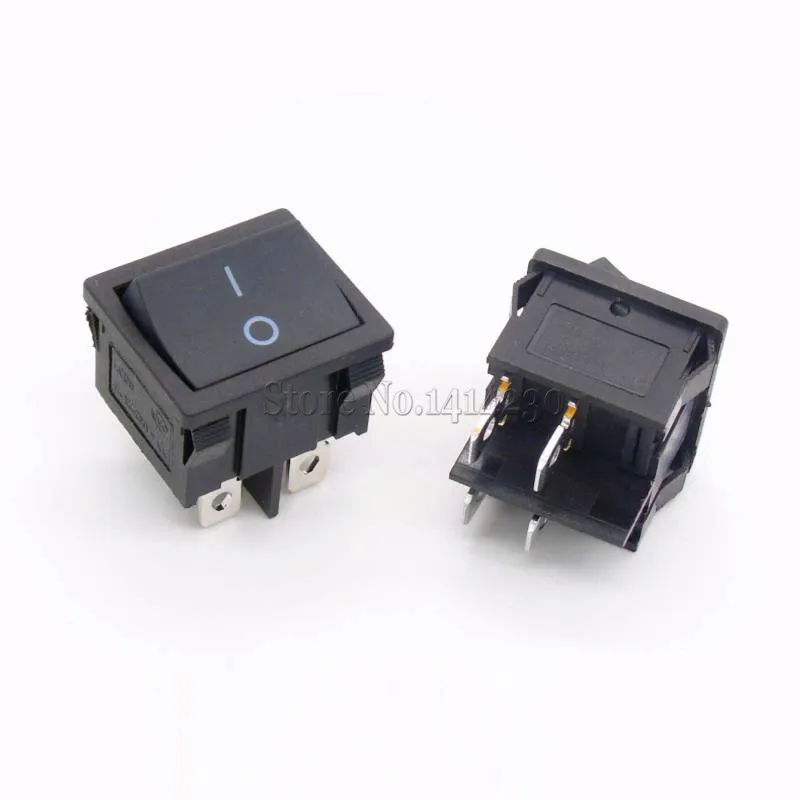 KCD5 21X24mm 21*24mm 4 Pin 2 Position 6A/12A 250VAC ON-OFF DPST Black Rocker Switch