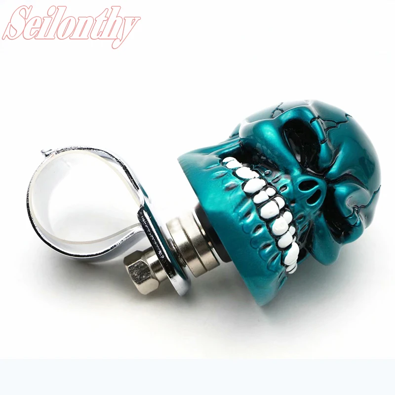 Skull Head Universal Car Steering Wheel Spinner Knob Adjustable Hand Control Ball handle Grip Spinner Auto Auxiliary Booster