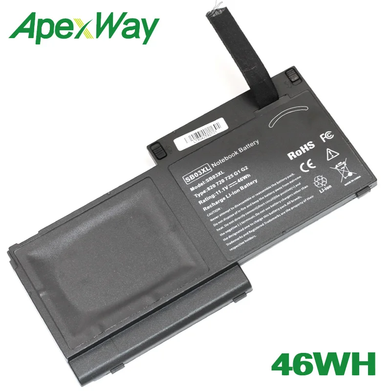 ApexWay 46WH Battery HSTNN-LB4T 716726-421 SB03XL HSTNN-IB4T 716726-1C1 for HP  EliteBook 820 725 720 G1