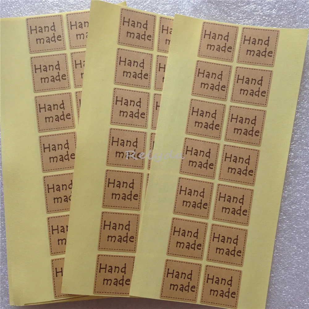 1000pcs Free shipping custom made bakery cake cookie candy gift hand made kraft paper label envelope seal stickers tag 25*25mm