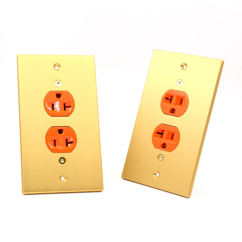 Acrolink AC-150B Hi-End Pure Alloy hifi US AC Power Socket 14.9cmX8.7cm Gold