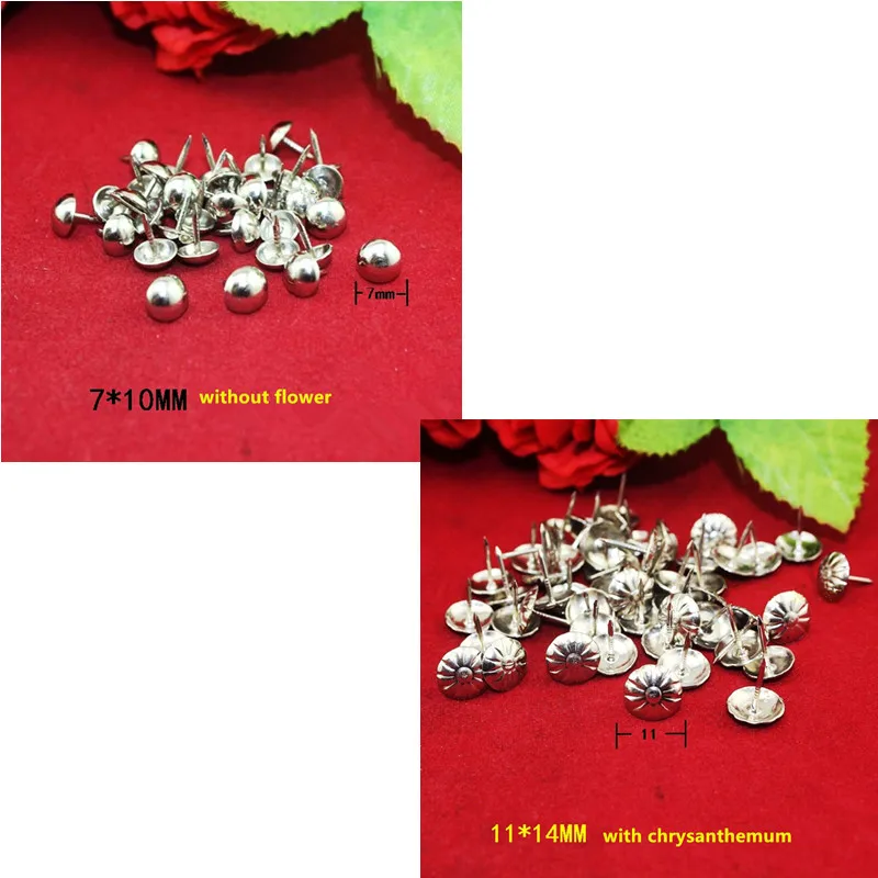 

White Iron Upholstery Nail Antique Jewelry Case Box Sofa Decorative Tack Stud Pushpin Decorative Furniture Nails,1000Pcs