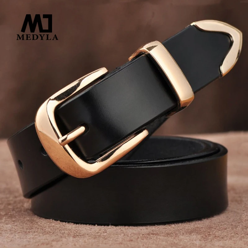 MEDYLA Women\'s Strap Casual All Match Women Brief Genuine Leather Belt Women Strap Pure Color Belts Top Quality Jeans Belt L27