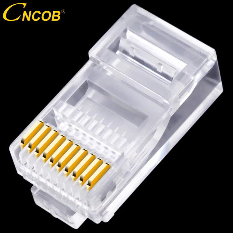 30pcs 10P10C RJ45 RJ48 RJ50 Cat5E UTP Ethernet Connector Network Modular Crystal Plug 10-Pin Network Cable Connector