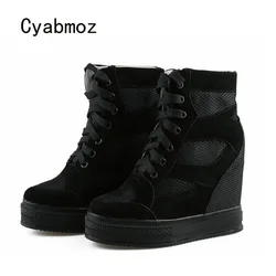 Cyabmoz Women High heels Breathable Mesh height increasing Shoes Woman Pumps Sneakers Zapatos mujer Tenis feminino Party Shoes