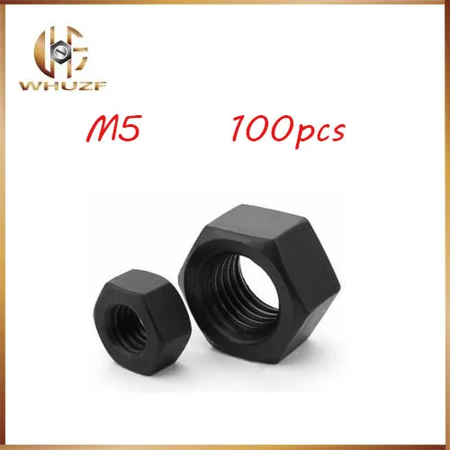 

Free shipping 100pcs/Lot Metric Thread M5 Black Grade 8.8 Carbon Steel Hex Nut Hexagonal Nut Screw Nutstainless bolts,nails