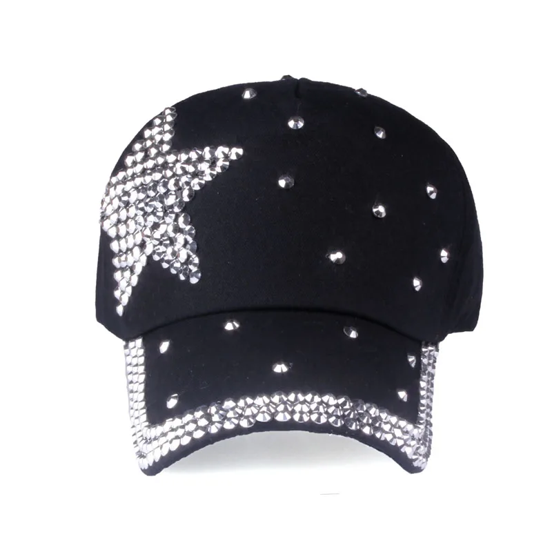 [YARBUU] Brand Baseball Cap with Rhinestone women Five-pointed star casual snapback hat new fashion solid summer sun lady hats