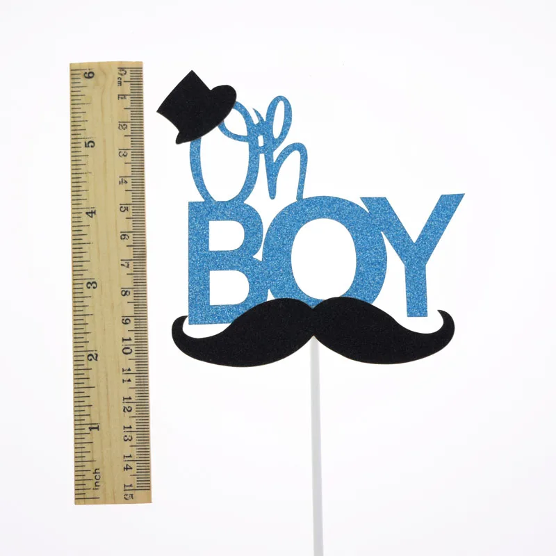 Little Man Cake Toppers Happy Birthday Gentleman Hat Mustche Baby Shower Cake Flag Birthday Party Cake Decor Oh Boy image 3