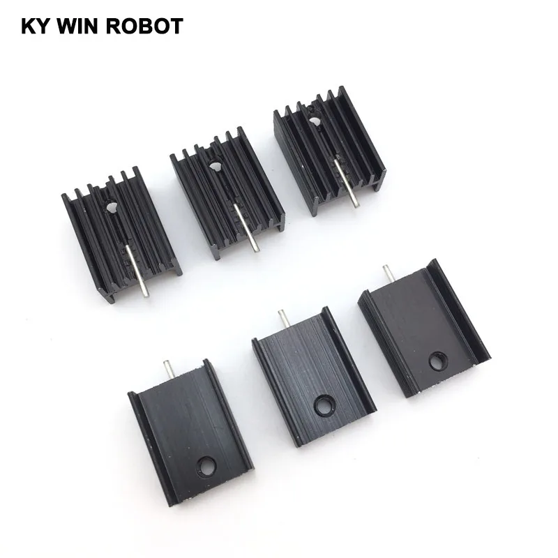 10pcs  Aluminium TO-220 Heatsink TO220 Heat Sink Transistor Radiator TO220 Cooler Cooling black 20*15*10MM With Pin