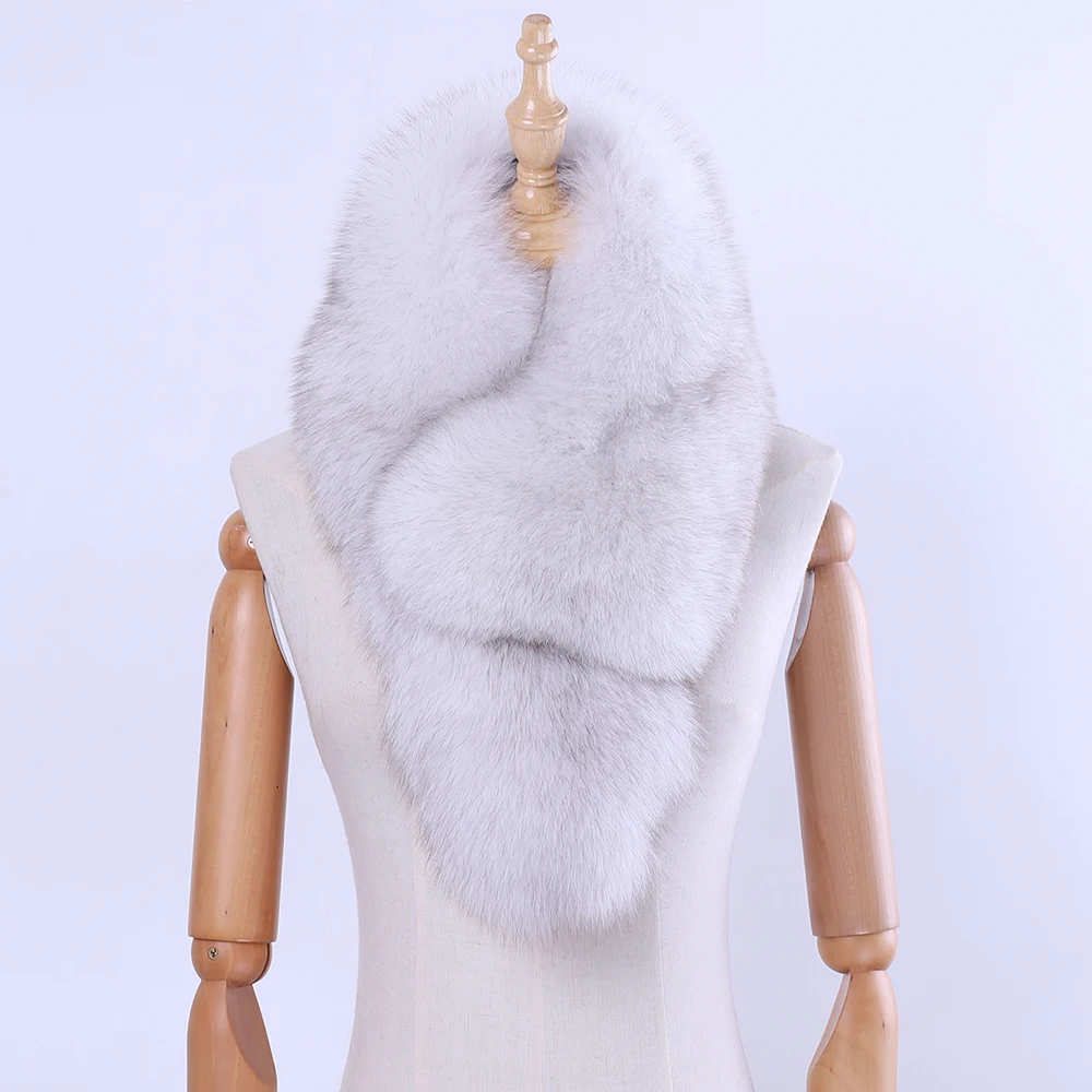 2023 New Fashion Genuine Fox Fur Women\'s Winter Natural Fur Scarf Scarves Neckerchief Real Fur Muffler Lady Wraps With Clips