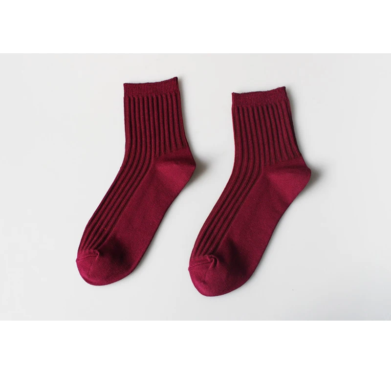 Frühling Neue Stricken Frauen Socken Supima Baumwolle Adrette Reine Farbe Casual Socken Hohe Qualität Gemütliche Sox Daliy Mädchen Dame socken