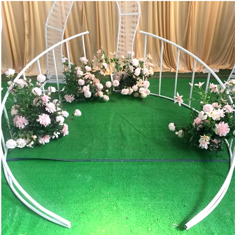 JAROWN New Iron Curved Fence Wedding Stage Center Position Decoration Wrought Iron Fence Party Road lead Flower Decoration