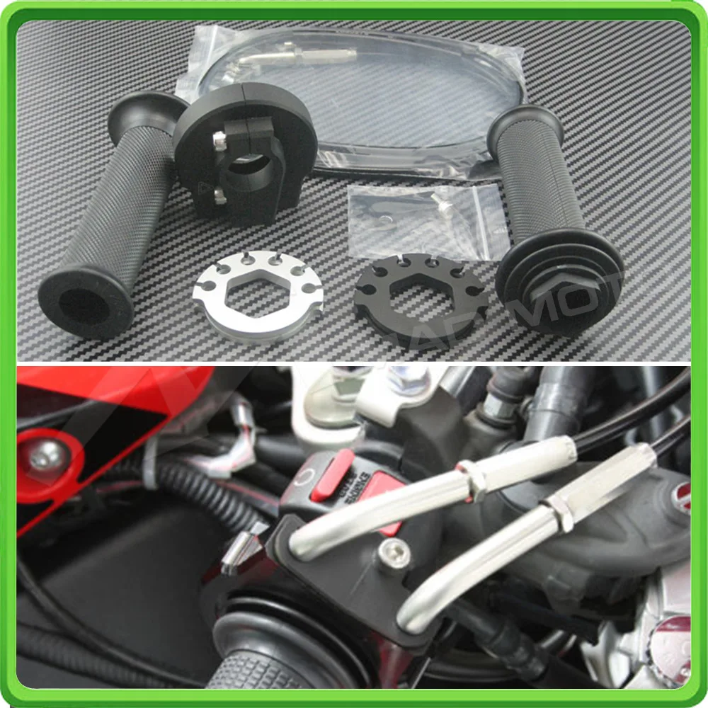 

Quick Action Throttle Complete with Cables Kit For Kawasaki Ninja ZX10R ZX-10R 2016 16 Push Pull Throttle Assembly