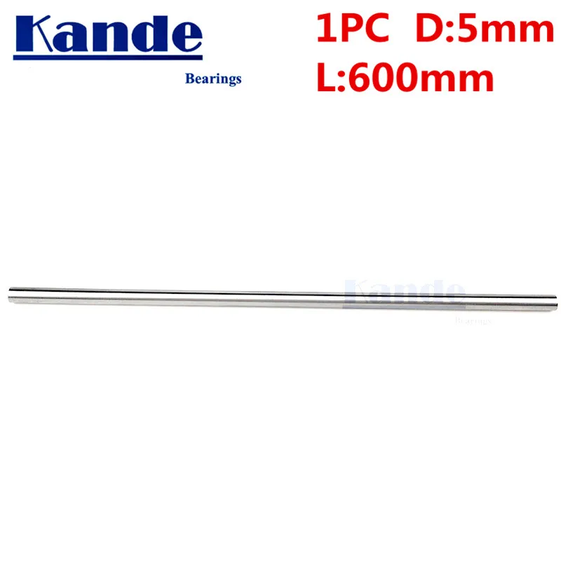 Kande Bearings 1pc d: 5mm  3D printer rod shaft 5mm  linear shaft chrome plated rod shaft CNC parts 600mm  chrome hardened rod