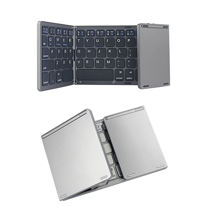 iMice Portable Twice Folding Bluetooth Keyboard BT Wireless Foldable Touchpad Keypad for IOS/Android/Windows ipad Travel Keypad