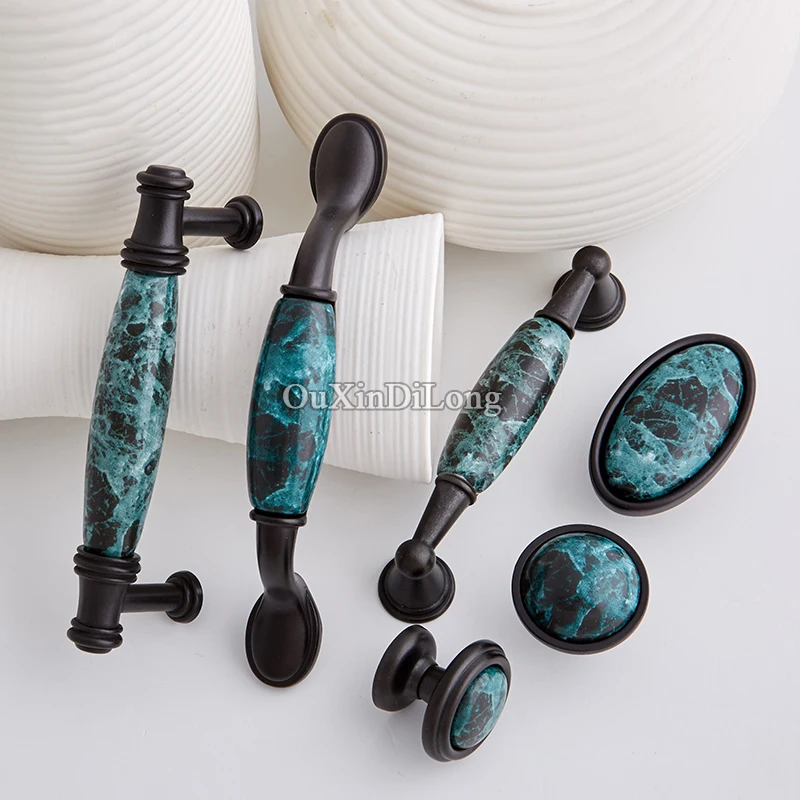 

Retro Vintage 10PCS European Kitchen Door Handles Ceramic Crack Cupboard Wardrobe Cabinet Pulls Handles&Knobs Furniture Hardware