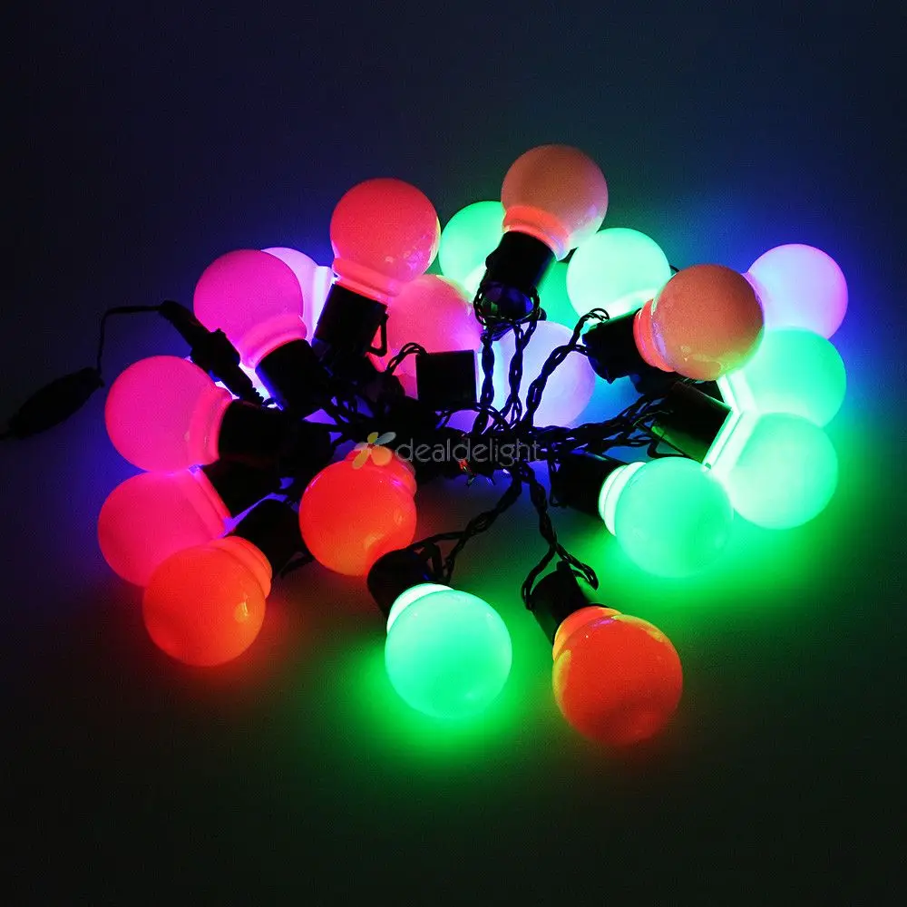 5M 20pcs 5CM Big Ball Led String Light Black Wire Outdoor Christmas Garland Fairy String Garden Starry Lights 110V 220V