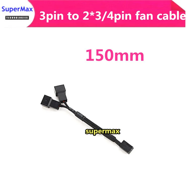

High Quality Fan 3pin to 2pcs 3/4pin power adapter cable 3pin to 2pcs 3/4pin fan extension cable