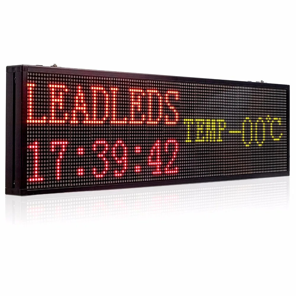 77X27cm WIFI RED 32*96 Indoor Store Remote LED Display Board Scrolling Text LED Open Sign Billboard Increase Temperature Display