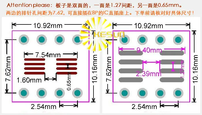 40PCS x SO8 MSOP8 SOIC8 TSSOP8 SOP8 turn DIP8  IC adapter Socket  Adapter plate PCB  PB-FREE without Pin Header