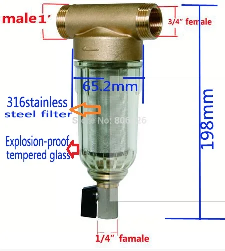 70 mikronów filtr wstępny klasy medycznej 316 ze stali nierdzewnej 3 T/godzinę, aby zapobiec piasku, metali i błotnistych, drobnych substancji