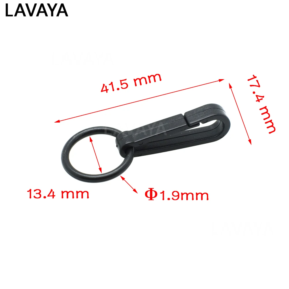 10pcs Plastic Black Gloves Hook Buckles Snap Hook With O-Ring Link Chain Craft Bag Parts Accessory