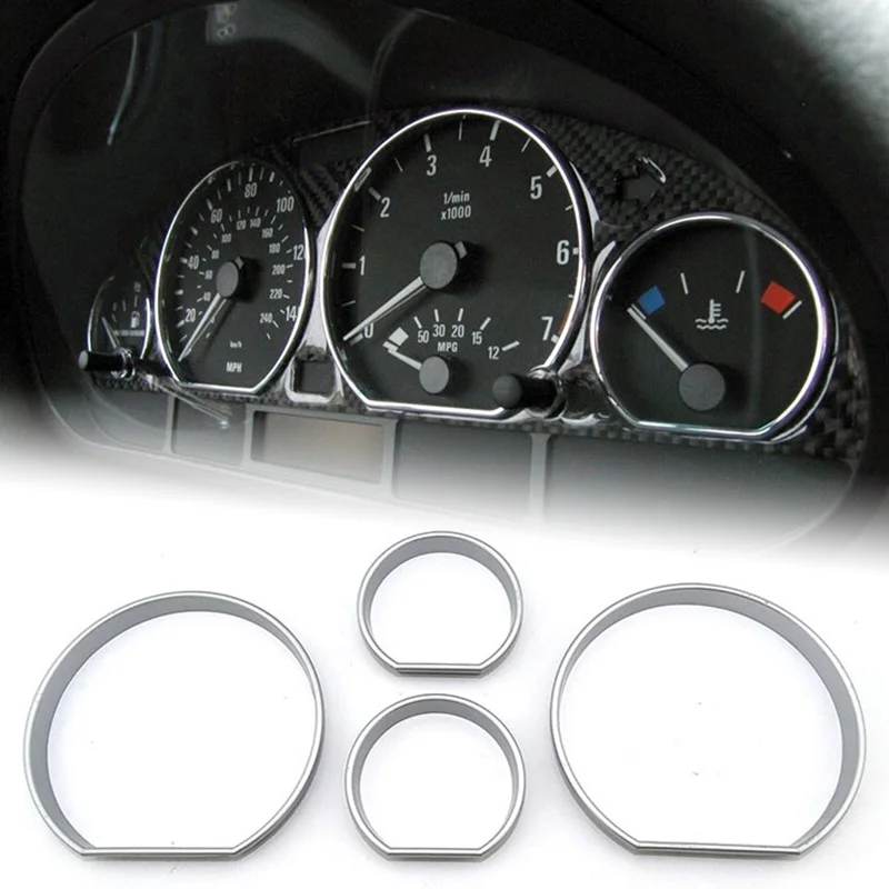 A Set 4pcs Car Accessories Speed Meter Decoration for BMW 3 Series E46 M3 1997-2007| Bezels Dashboard Rings (Precision Fit)