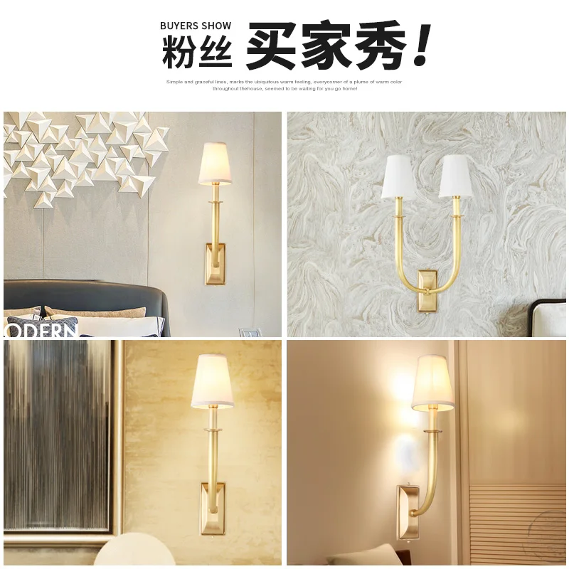 2 heads Wedding decoration wall sconce buckhorn Lamp dressing room led Mirror light dining room Bar Copper indoor wall lighting