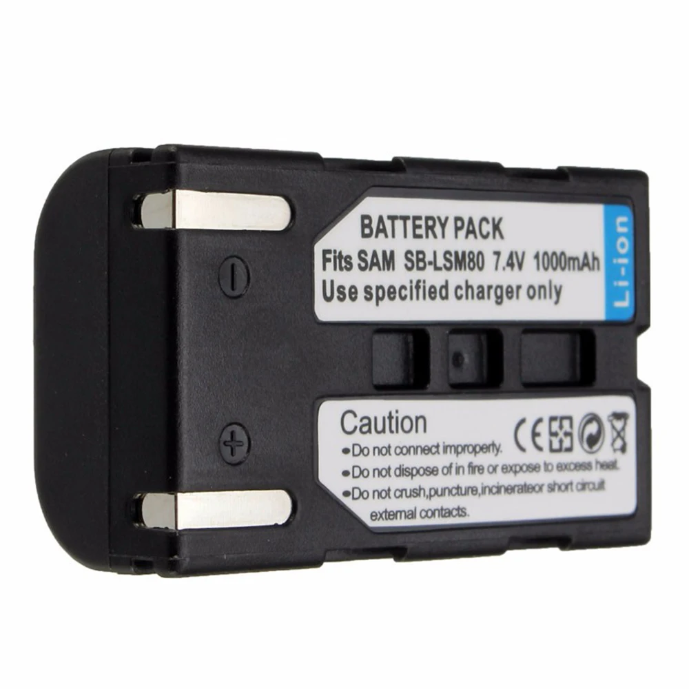 Repalcement Camera Battery SB-LSM80 SB LSM80 SBLSM80 Rechargeable Camera Battery For SAMSUNG VP-DC175 VP-DC565 VP-DC575 SC-D357