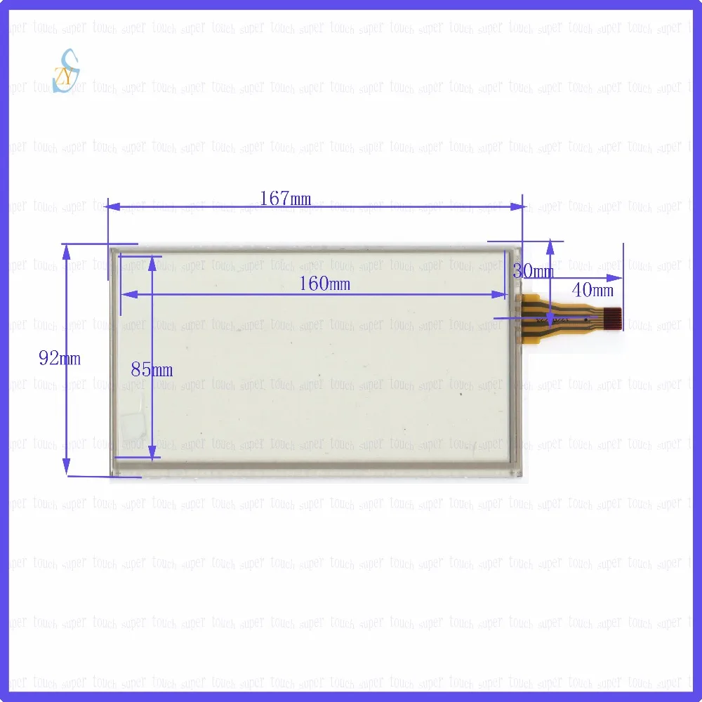 ZhiYuSun  167mm*92mm HLD-TP-2554  7inch Touch Screen glass  resistive USB touch panel the lines 4 Change 8 167*92 TOUCH SCREEN