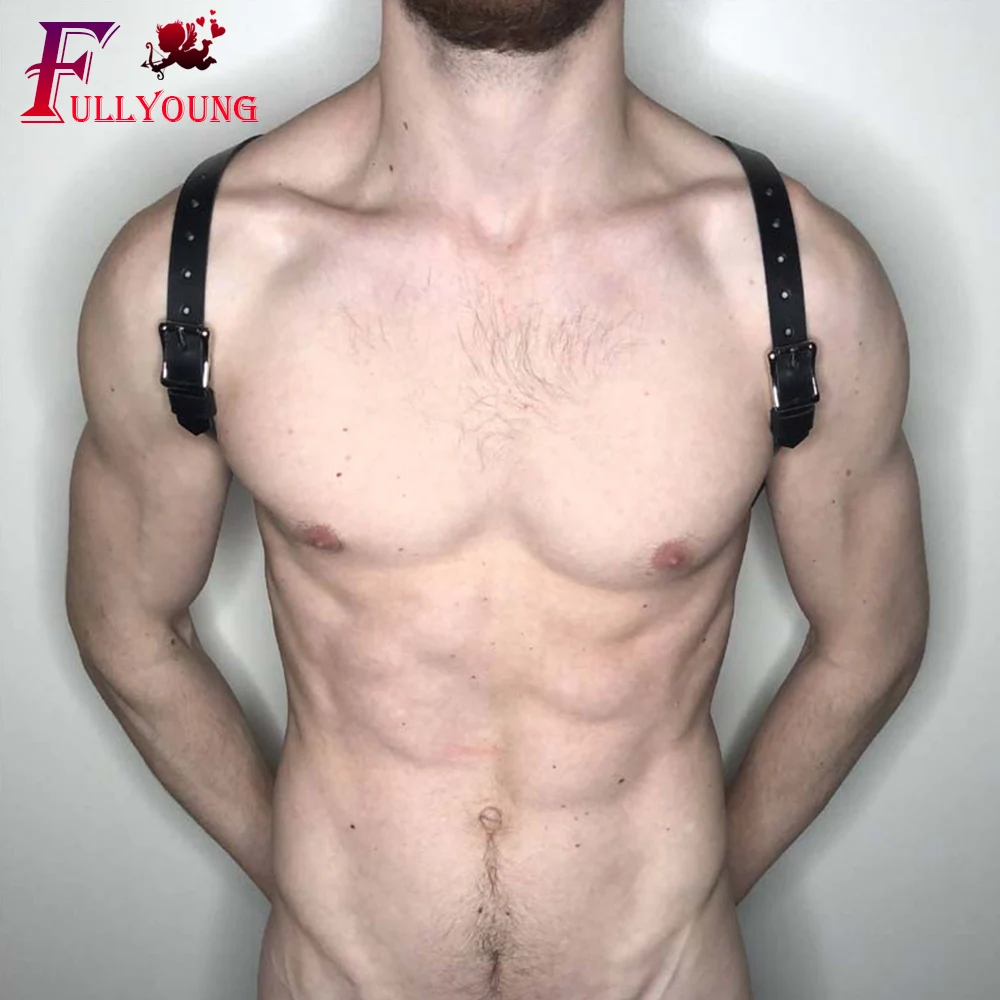 

Fullyoung Arnes Hombre Mens Bondage Harness Shoulder Body Chest Straps Lingerie Muscle Men Adjustable Harness Halter Shoulder