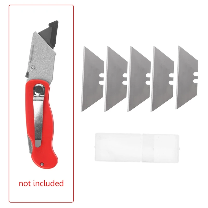 5Pcs Folding Trapezoid Cutting Blade Art Carpet Replaceable Utility Knife Cutter -v