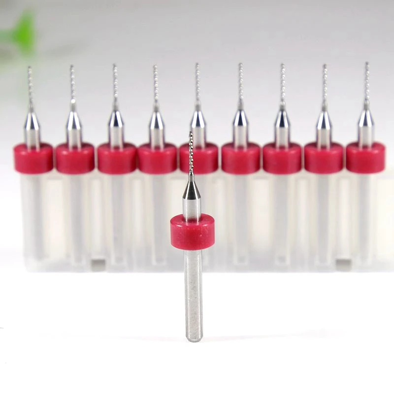 0.6mm/0.65mm  10pcs/lot Carbide Micro Drill Bits CNC PCB Drill Bit Set  CNC Router Wood Drilling Twist  tools