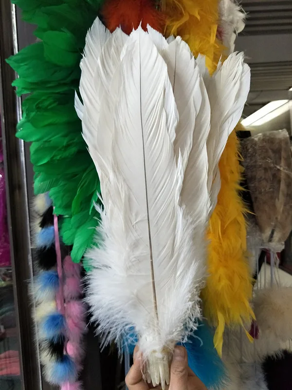 Wholesale perfect 50pcs high quality scare natural white Eagle feathers 35-40cm/14-16inch Decorative diy stage performance