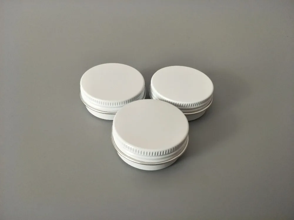 

Free shipping 100pcs/lot 10g White Aluminum Jar 10ml white metal aluminum tins Cosmetic Packaging Container cosmetics container