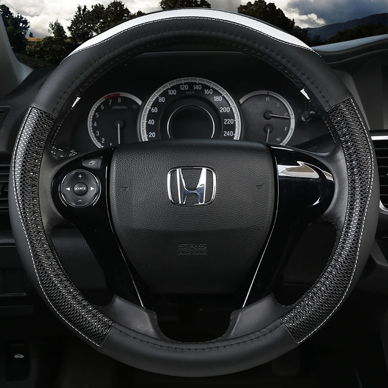 

Pu Leather 37-38CM Car Steering Wheel Covers for Honda Accord City Civic Fit Brio CRV HRV Mobilio Odyssey Accessories