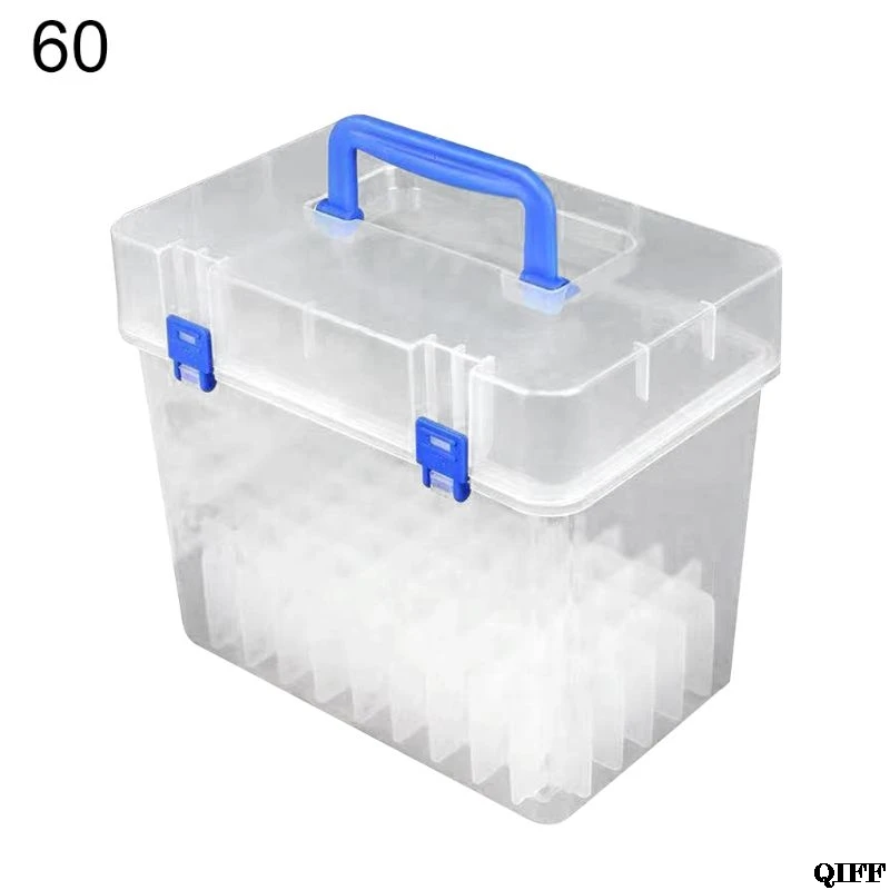 M2EC Transparent Marker Pens Storage Box Container Art Craft Tray Office Desk Organiz