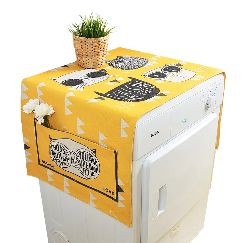 Drum washing machine cover cloth Refrigerator  Dust cover cloth Bedside table dust cover cloth Cotton linen cloth cover towel