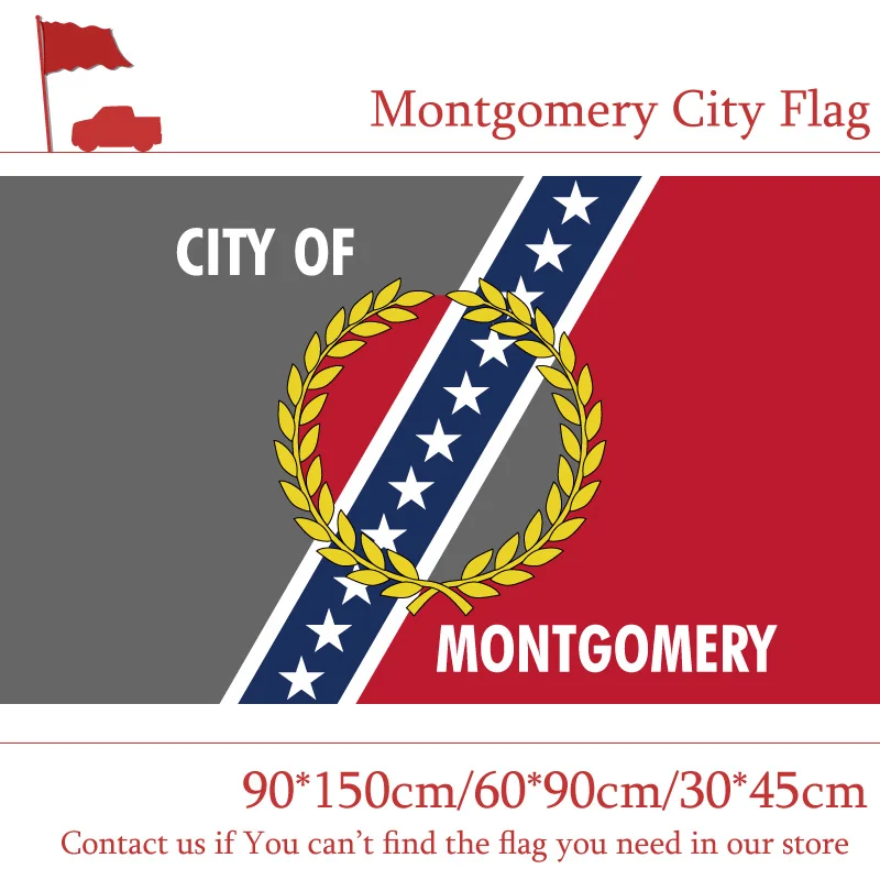 90*150cm/60*90cm/40*60cm Flying Flag of Montgomery of Alabama State of USA For Celebration