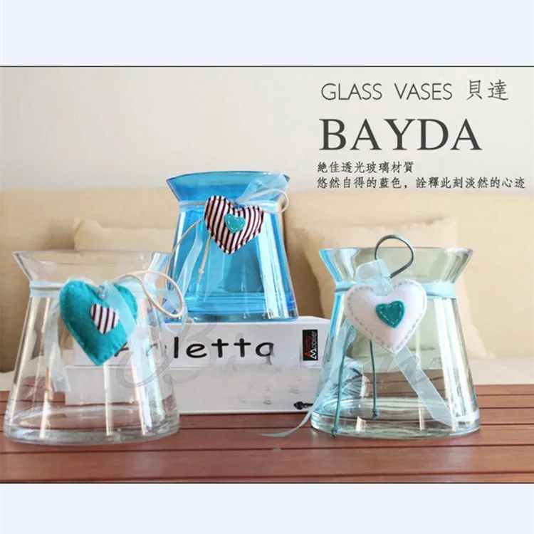 Factory direct supply! Beida love bow lucky bottle drift bottle glass flower vase hydroponic