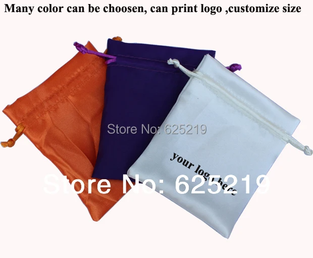 20*30cm/8*12inch top one line soft satin drawstring bag gift  wedding packaging bags many color 50pcs/lot customize logo & size