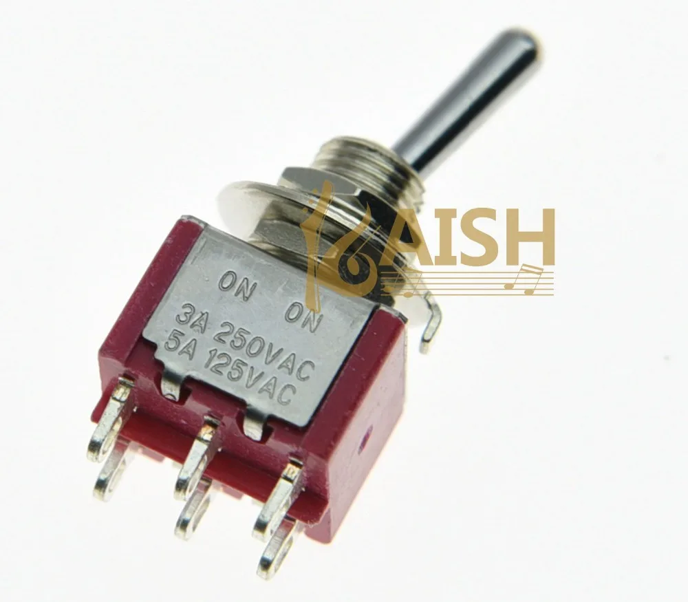 KAISH 3x DPDT 6 Pin 2 Way ON ON Guitar Mini Toggle Switch SALECOM Car/Boat Switches