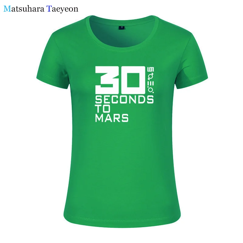 30 Seconds To Mars fashion Women T Shirts Music Band T-shirt Short Sleeve Cotton 30STM Women T-shirt Tops Tee T155