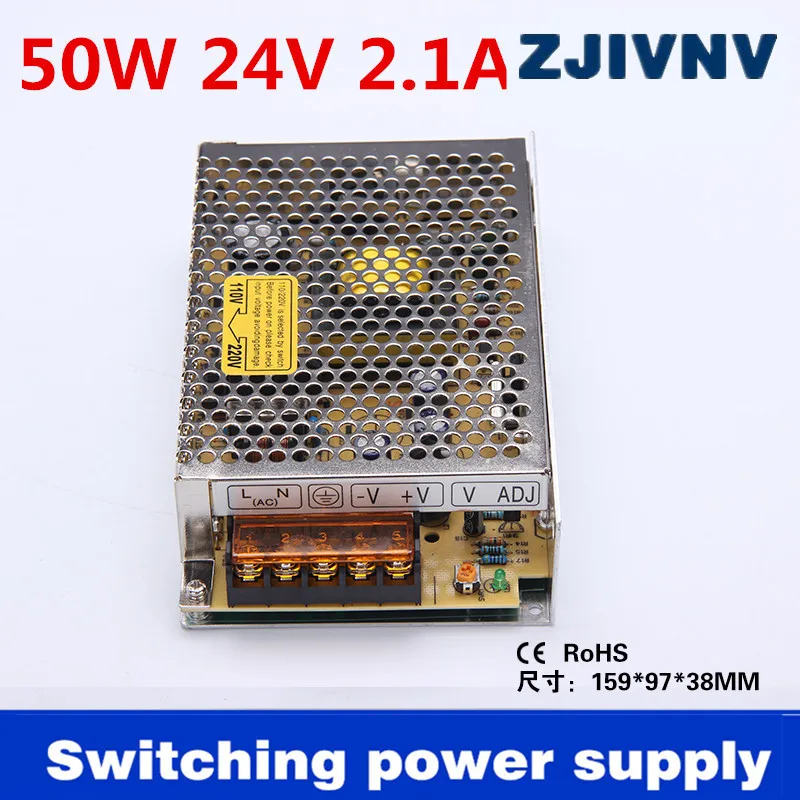 (S-50-24) Voltage Transformer 2A 50W AC DC 24V Switch Power Supply for Led Strip LED display billboard industrial equipment